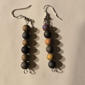 Hand crafted multicolored bead earrings